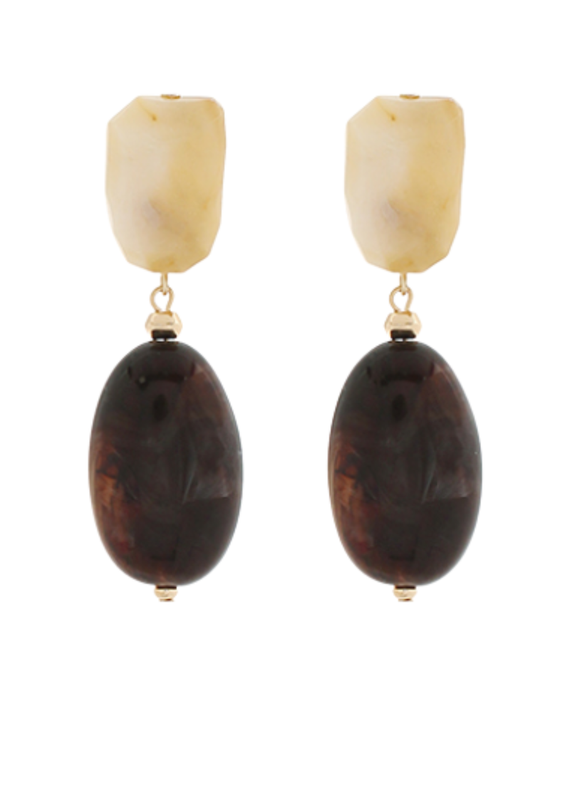 Acrylic Oval 2 Drop Earrings