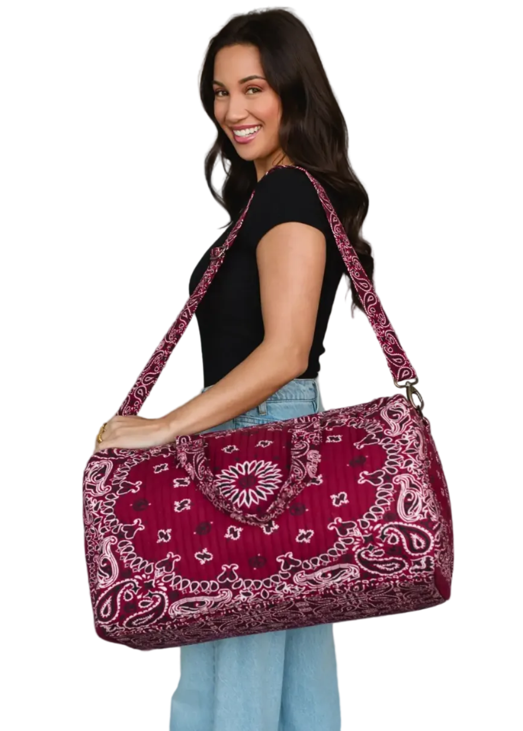 Burgundy Bandana Duffel