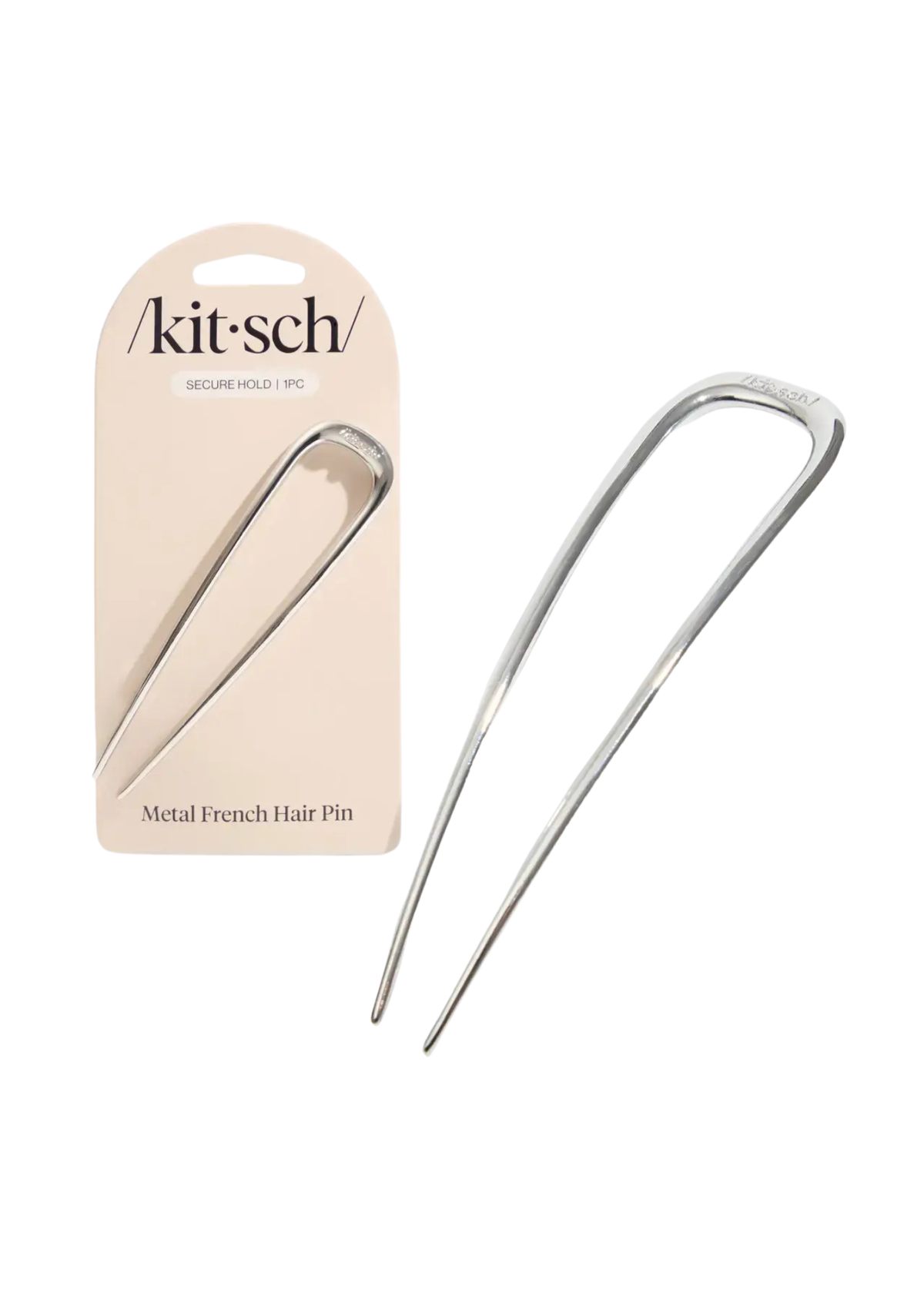 Metal French Hair Pin | Silver