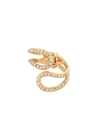 Pave Crystal Organic Ring - Gold/Clear