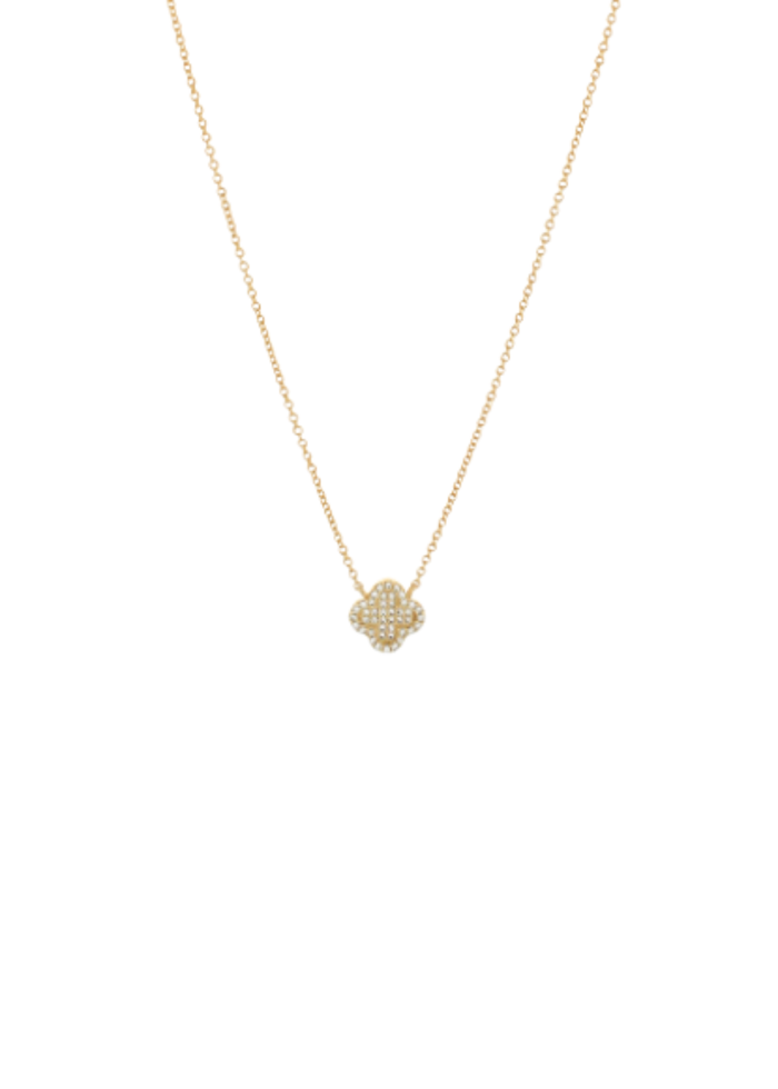 Pave CZ Clover Necklace
