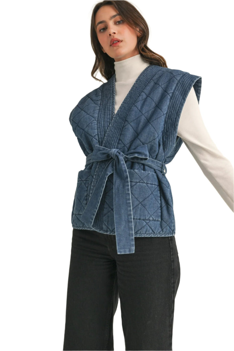 Quilted Belted Vest