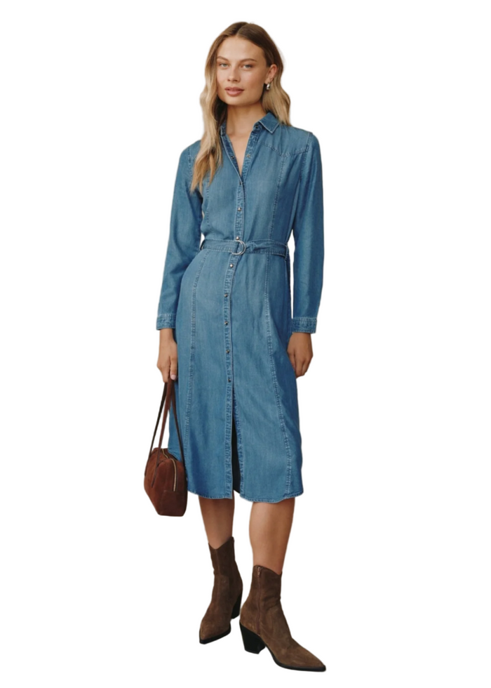 Western Yoke Midi Dress