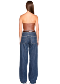 Faux Leather Tube Top