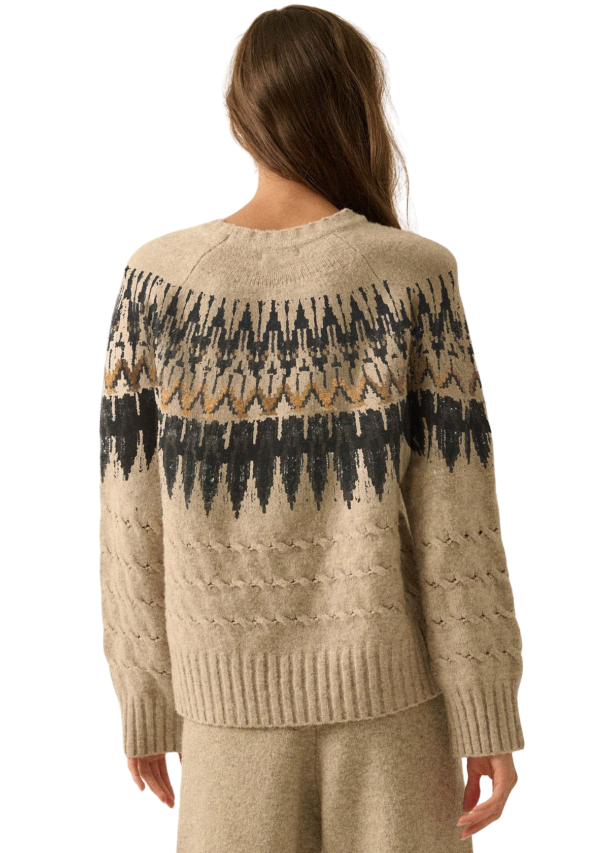 Cable Knit Raglan-Sleeve Sweater