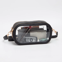 Double Zipper Oval Clear Game Day/Stadium Bag - Black