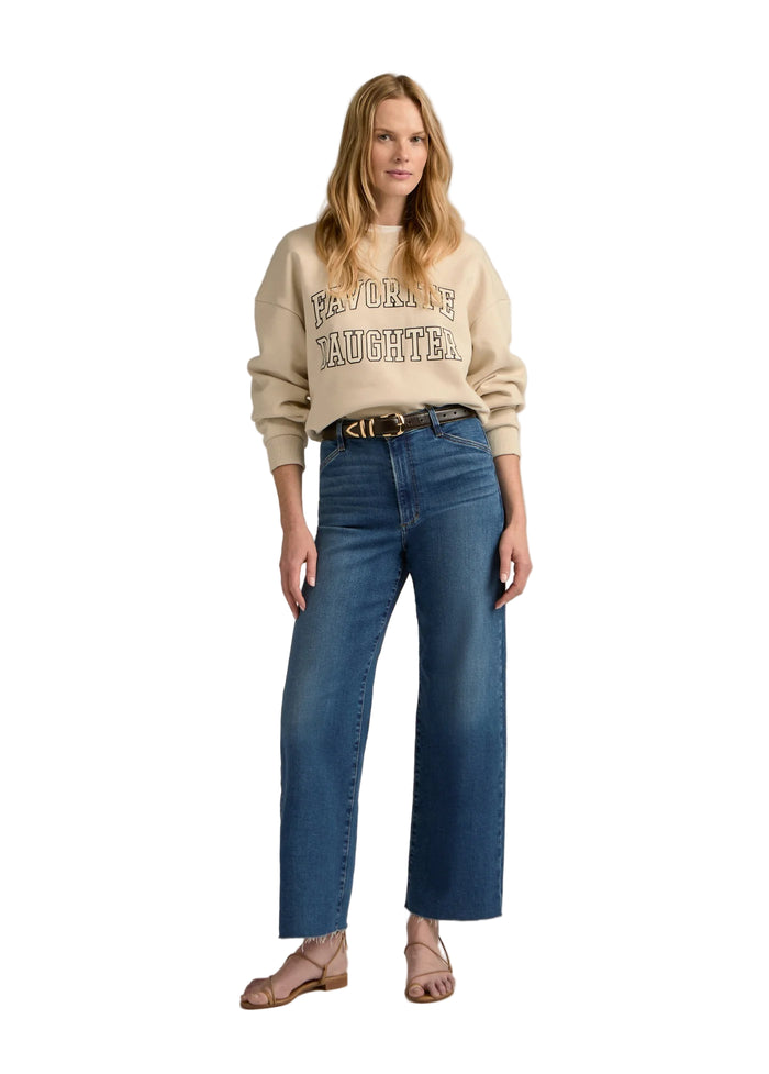 Cropped Collegiate Sweatshirt - French Oak/Snow White