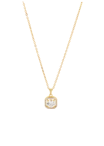 CZ Octagon Pendant Necklace