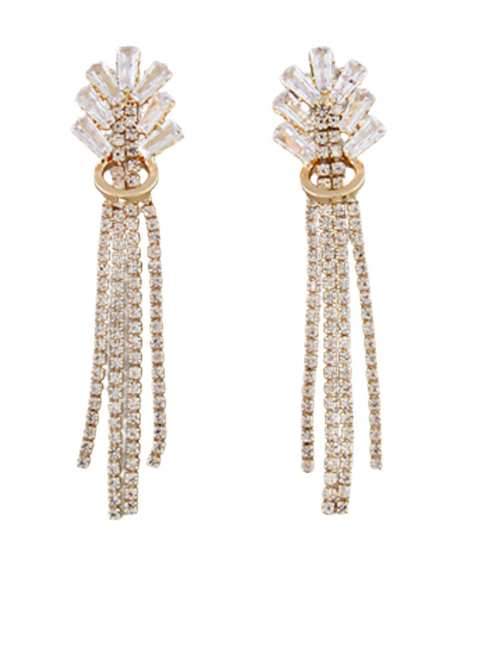 Jeweled & Crystal Liner Drop Earrings