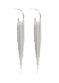 Chain Tassel Huggie Hoops
