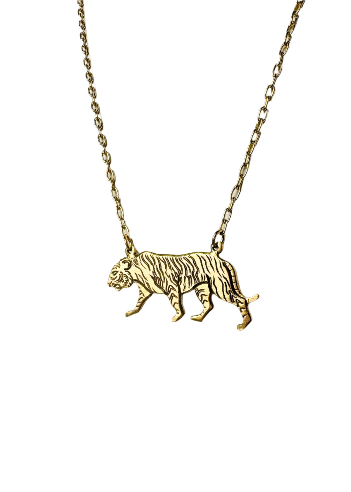 On the Prowl Tiger Pendant Necklace