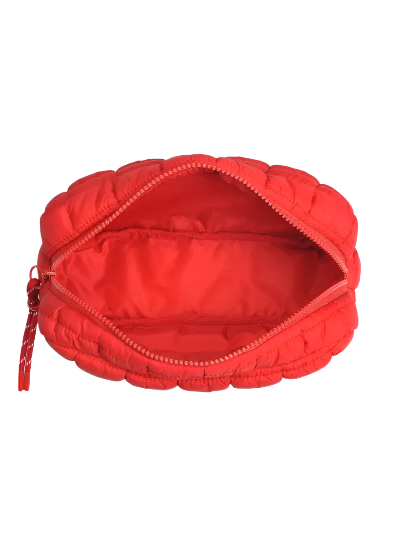 Quilted Puffer Nylon Cosmetic Pouch