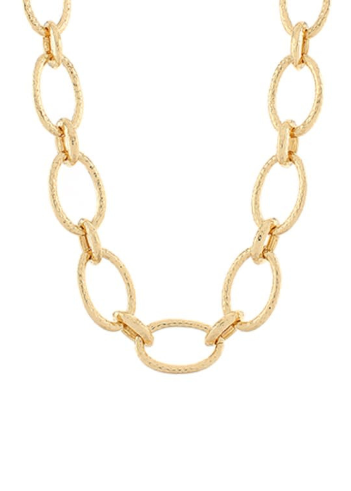 Textured Oval Chain Necklace