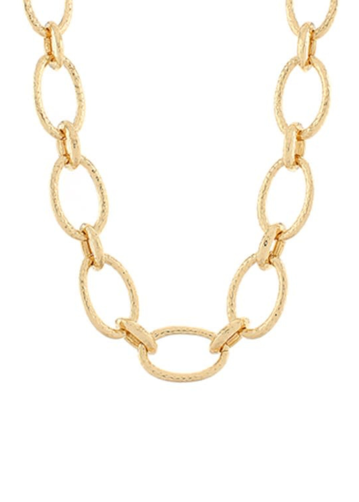 Textured Oval Chain Necklace