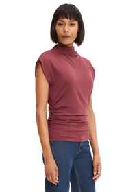 Mina Mock Neck Power Shoulder Top