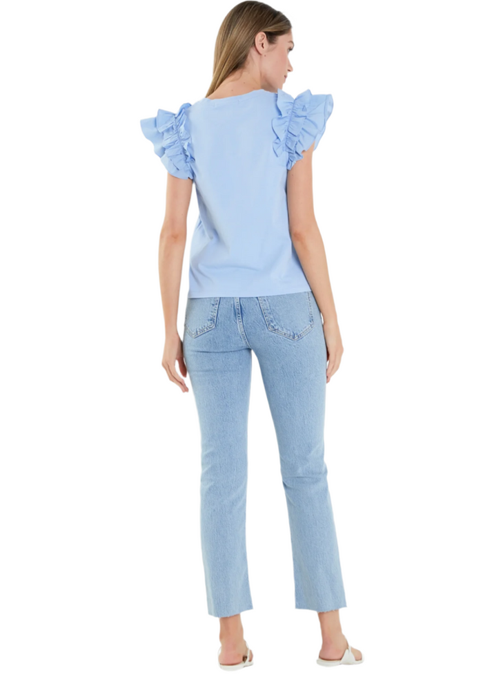 Mixed Media Ruffle Tee