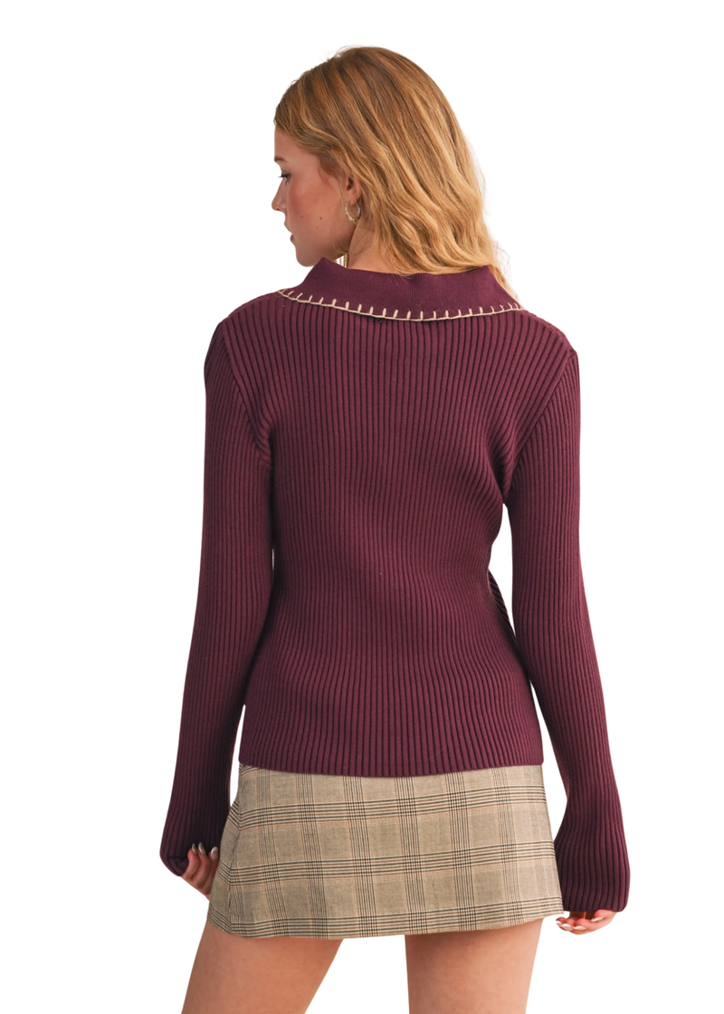 Collared Rib Sweater