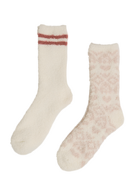 Fairisle Heart Socks - 2 Pack