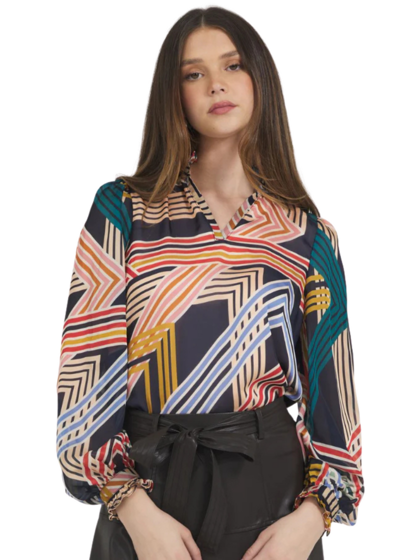 Geo Print Blouse