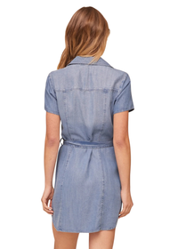 Short Sleeve Seamed Shirt Dress