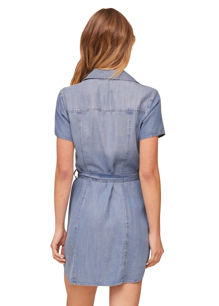 Short Sleeve Seamed Shirt Dress
