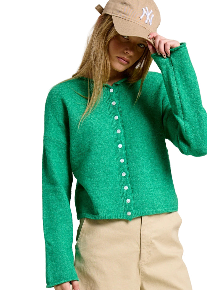 Essential Button Down Cardigan Top