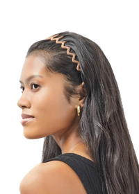 Plastic Zig Zag Headband 2pc - Neutral