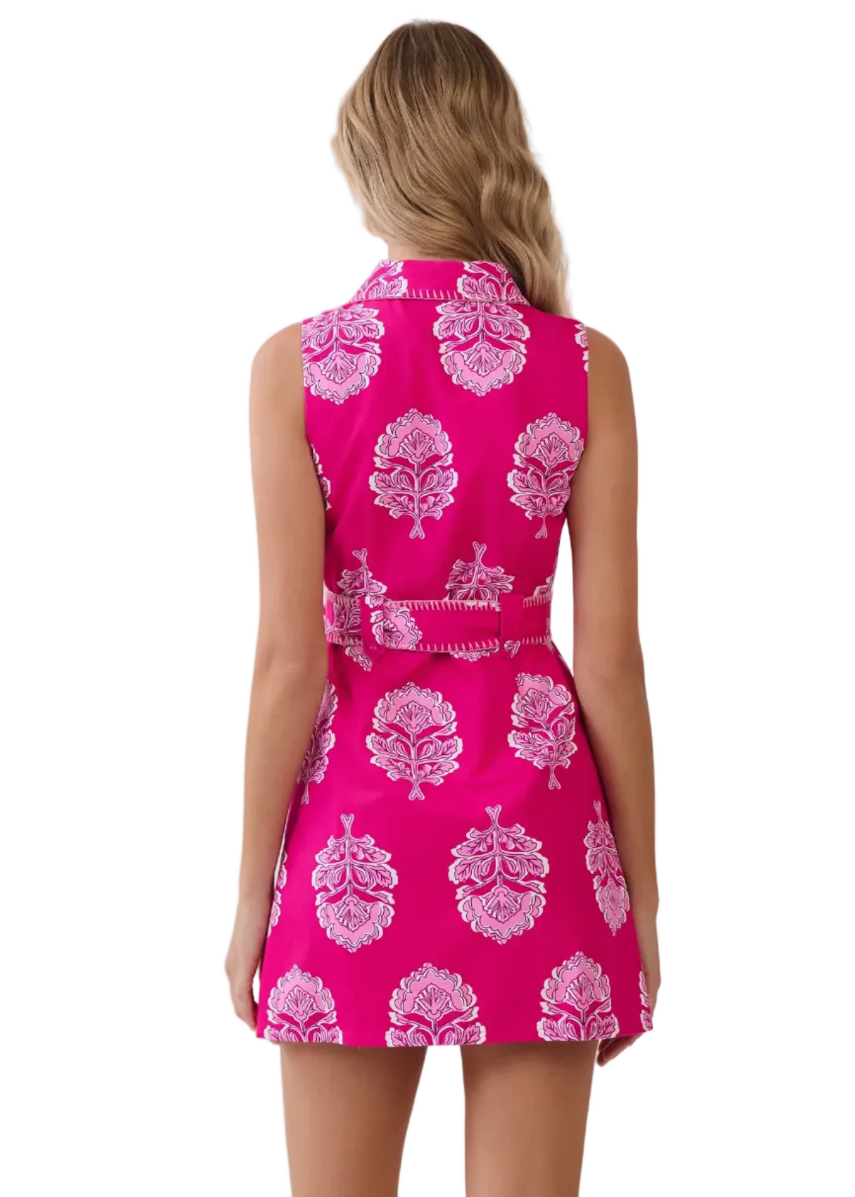 Damask Print Shirt Dress