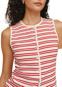 Sleeveless Fitted Button Down Top