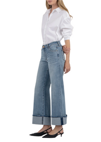 Meg High Rise Wide Leg Roll Up