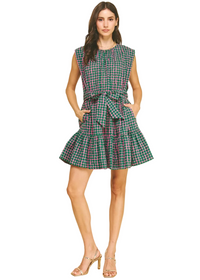 Multi-Color Polka Dot Tiered Mini Dress