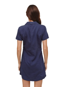 Short Sleeve Zip Front Dress