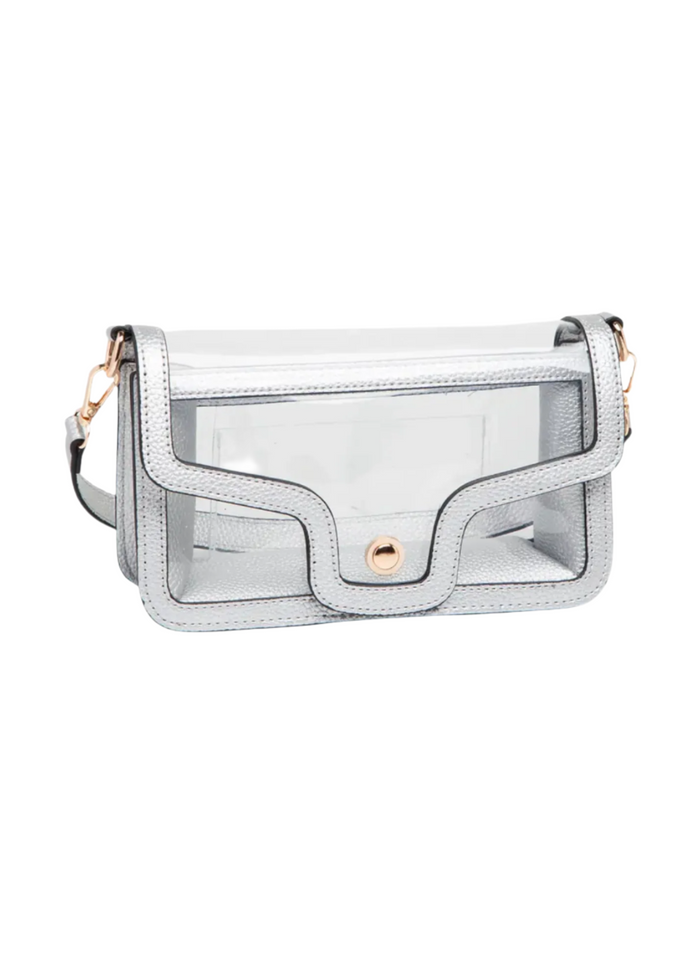 Solid Transparent Rectangle Shoulder Bag
