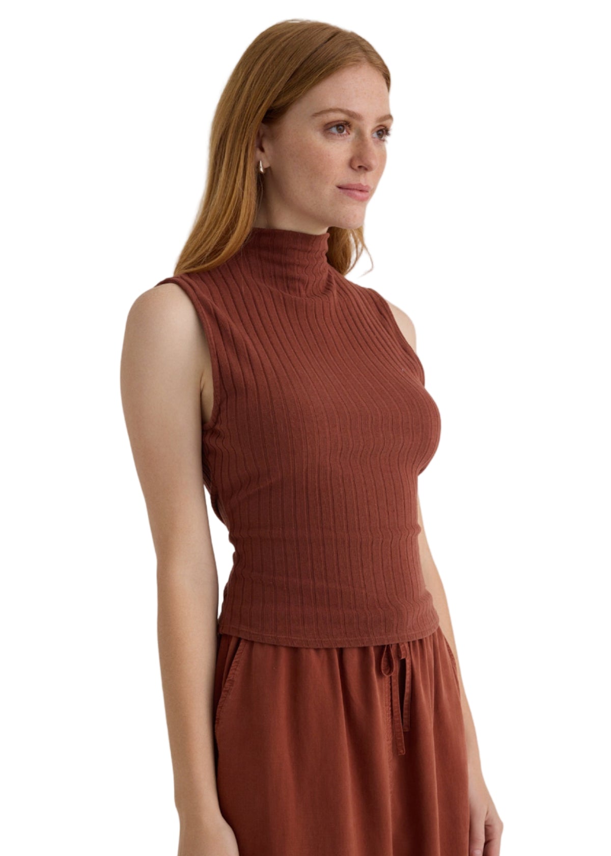 Sleeveless Mock Neck Top