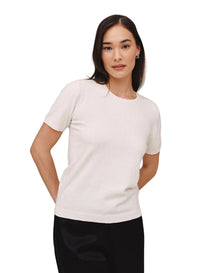 Short Sleeve Crew Neck Knit Top