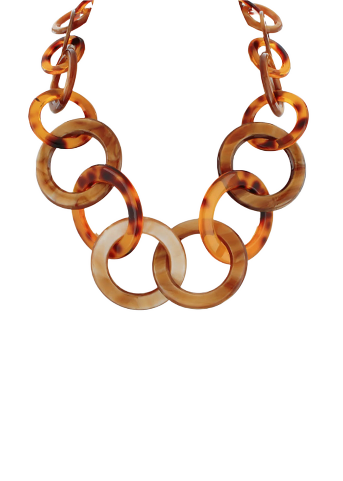 Multi Open Round Linked Necklace