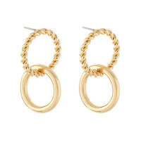 Link & Textured Circle Earrings