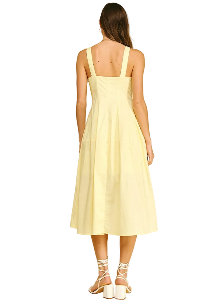 Square Neck A-Line Midi Dress