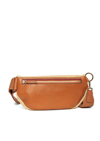 Charles Crossbody Med - Cocoa Raffia/Gold