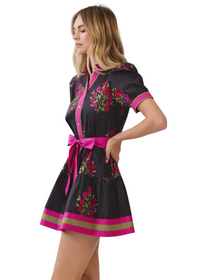 Floral Print Belted Mini Dress
