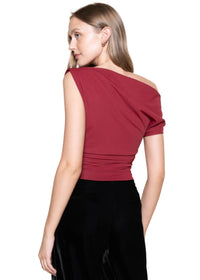 Basic One Shoulder Slant Top