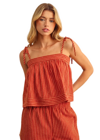Striped Print Spaghetti Strap Top