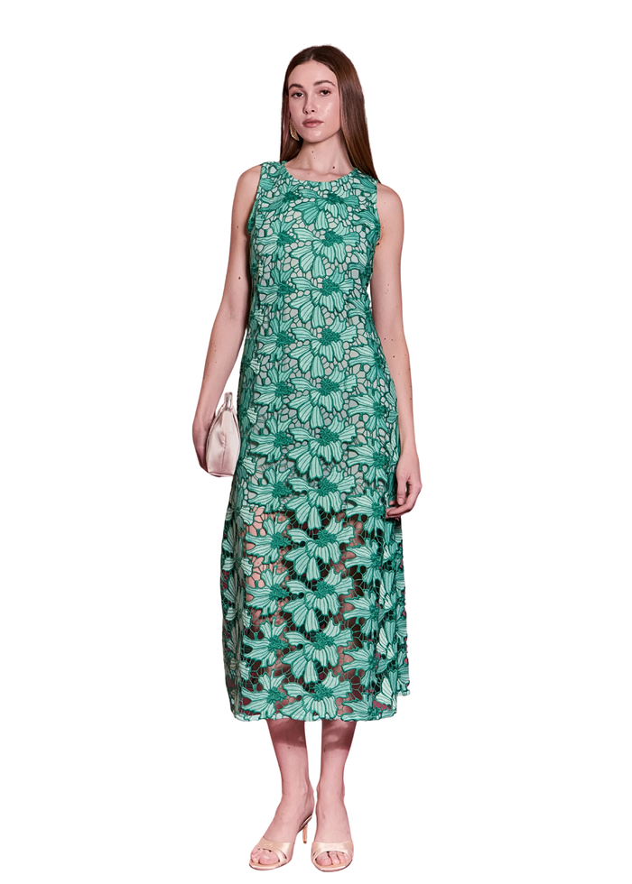 Floral Embroidered Midi Dress