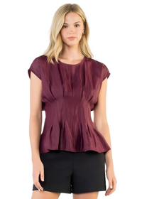 Pleated Cap Sleeve Top