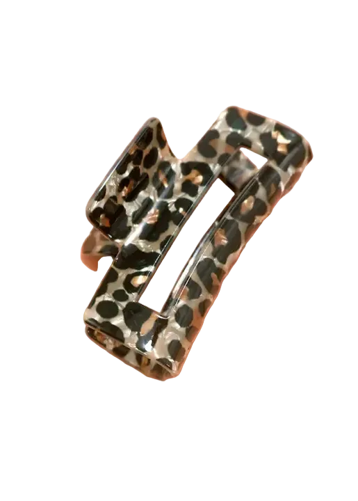 Rectangle Leopard Animal Design Hair Claw Clip