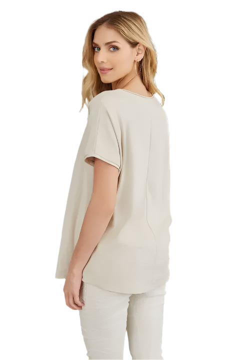 Cotton Roll-Edge Short Sleeve Tee