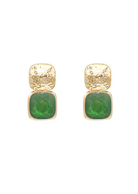 Bold Square Stone Textured Earrings