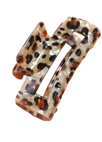 Rectangle Leopard Animal Design Hair Claw Clip