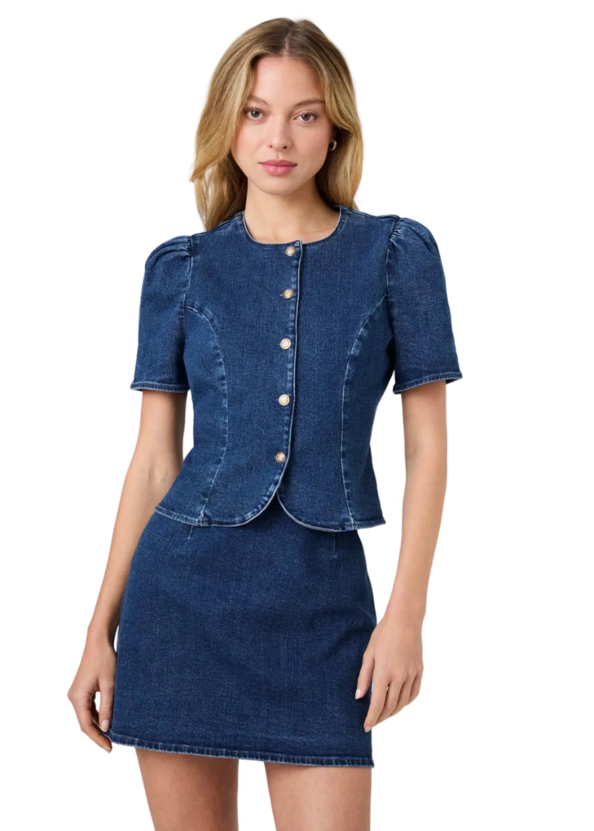 Delancey Denim Button Front Top