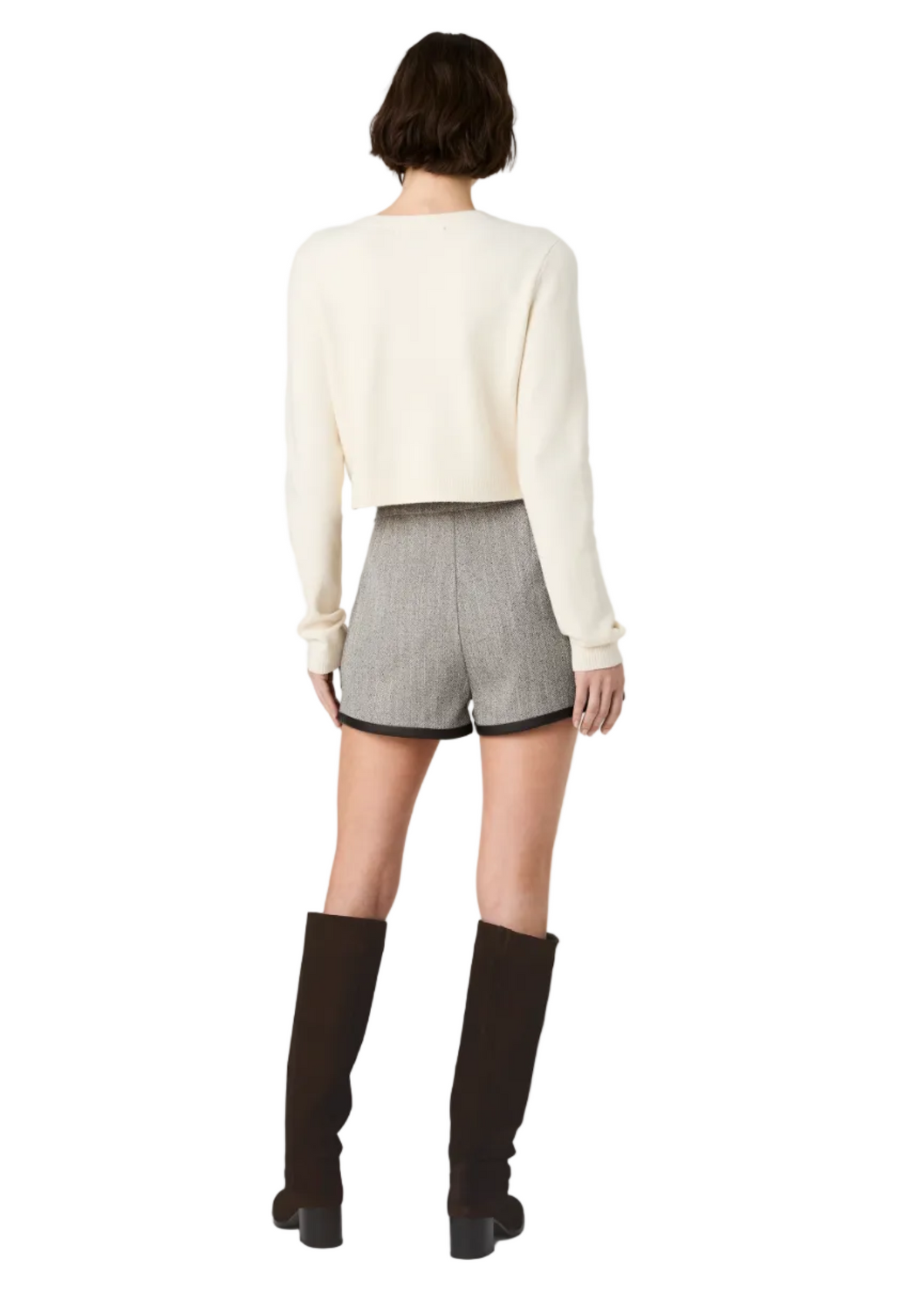 Suiting With Faux Leather Trimmed Shorts
